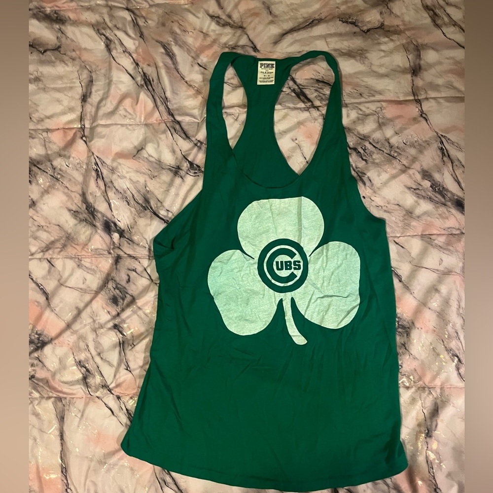 Pink Chicago Cubs Shamrock Tank top